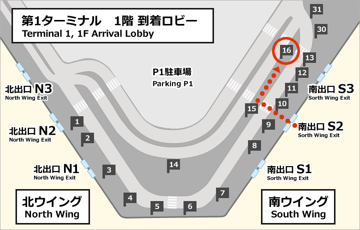 成田空港送迎バス乗り場案内